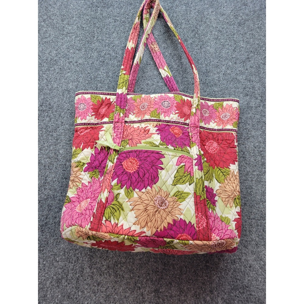 Vera Bradley Priscilla Pink Quilted Cotton Floral Tote Bag Shoulder Purse